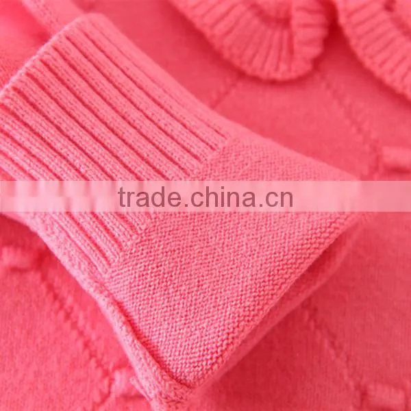 Newest Hot Sale Floral Appliqued Kids Clothing Pullover Girl's Red Long Sleeved Swaters for Girls photo-5