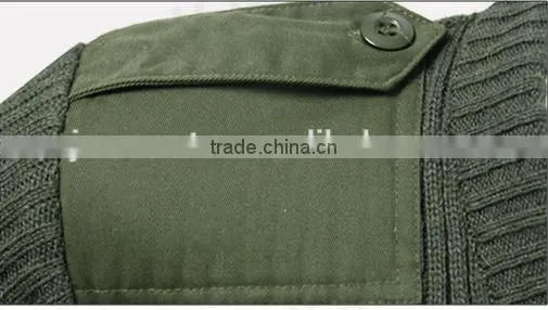 Pure Color Military Sweater Plus Size Mens Acrylic Sweater Designs photo-5