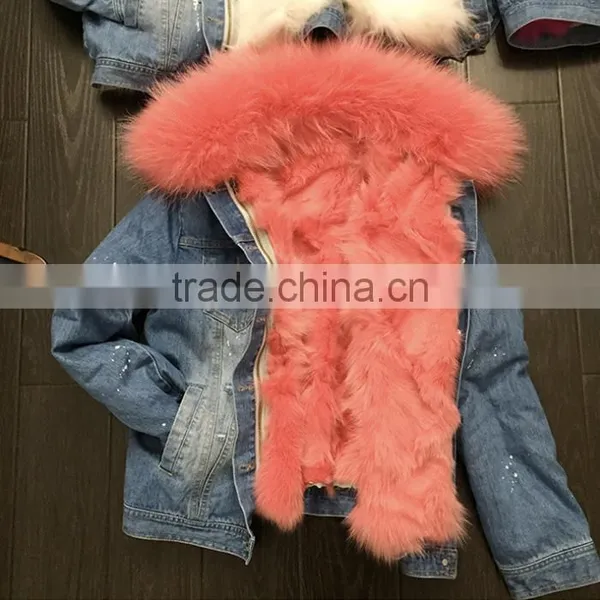 Myfur Fashion Ladies Jeans Parka With Real Raccoon Fur Collar Detachable Fur Lining photo-3