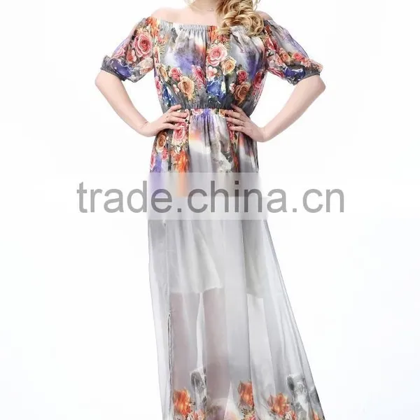 China Manufacturer Elegant Ladies Floral Print Sleeveless Dresses Plus Size photo-4