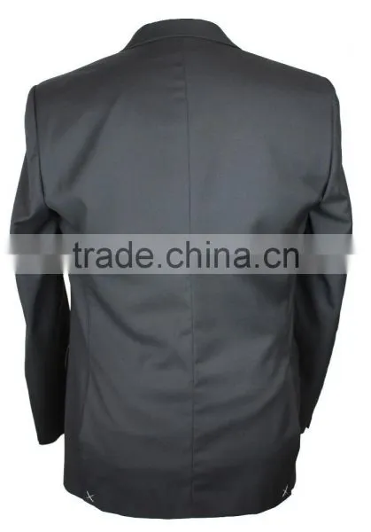 NAAMS MEN'S WOOL 2 BUTTON 2 VENT SLIM FIT SUIT JACKET FLAT FRONT PANT BLACK photo-6