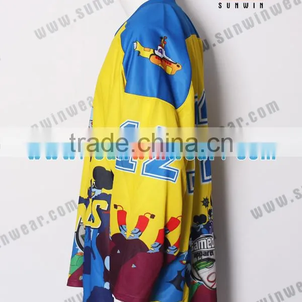 Designer Super Quality Custom Hockey Jersey With Constrast V Neck photo-2