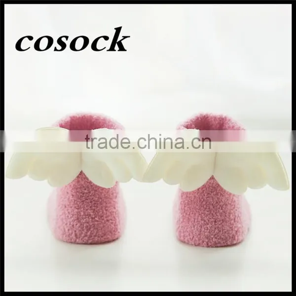 Rainbow Color Baby Clothes Little Angel Fuzzy Non-slip Socks for Newborn Infant photo-3