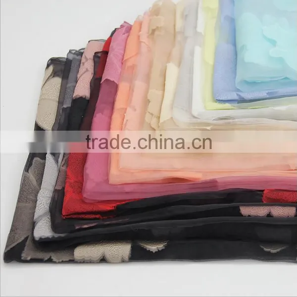 Transparent Flower Silk Lady Neck Scarf for Custom photo-4