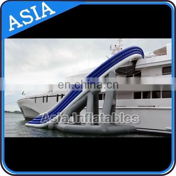 New Inflatable Water Curved Yachts Slides / Boat Slide For Sale photo-2