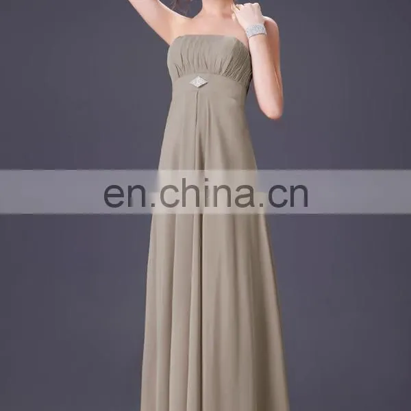 Grace Karin Sexy Strapless Sequined Backless Elegant Chiffon Grey Evening Dresses Long CL3133-2 photo-4