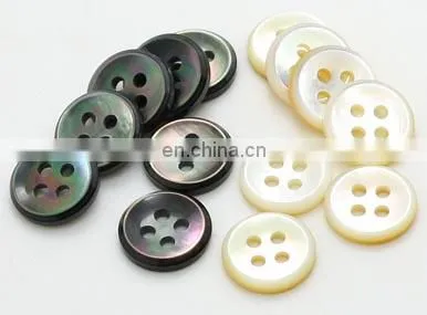 Cheap 10mm 4 Holes Tiny White and Black Natural Shell Buttons for Clothes photo-3