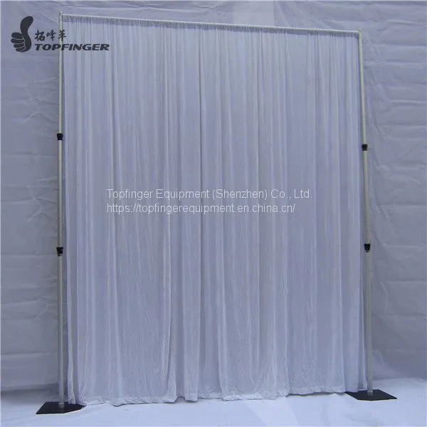 Cheap Mandap Portable Round Chuppah Wedding Curtain Chiffon Drape Stage Decoration Telescopic Pole Wedding Square Backdrop photo-3