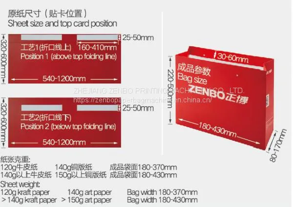 ZB1200CT-430 Sheet-fed Paper Bag Making Machine With Top Reinforced Card Pasting Function photo-2