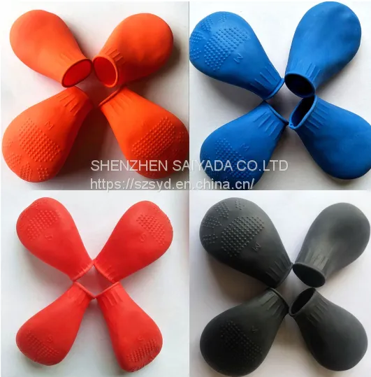4 Pcs Waterproof Dog Shoes Pets Boots Socks For Small Dogs Cats Non Slip Rubber Rain Dog Shoes Socks for Outdoor Candy Colors photo-3