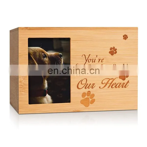 Photo Frame Funeral Cremation Pet Urns Bamboo Wood Keepsake Memorial Urns Urn for Dogs,Cats