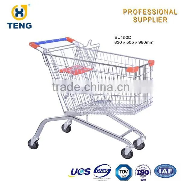 Four Wheels Supermarket Metal Shopping Cart Trolley photo-4