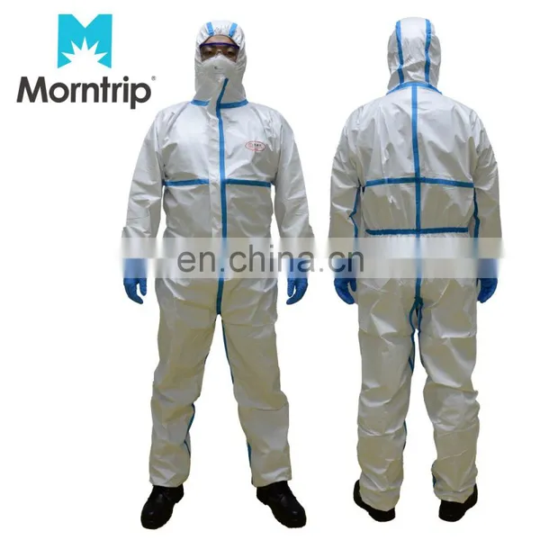 Chemical Industrial Workers Clothing Taped Seam Microporous Coverall With 3 Piece Hood photo-2