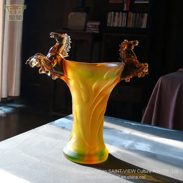 Saint-Vew Animal Crystal Art Original Design Leopard Vase Home Decoration Centerpiece photo-3