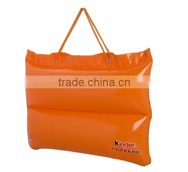 Custom Logo And Printing Inflatable Beach PILLOW & BAG - Travel Camping Neck & Head Plastic Cushion Quality Choice