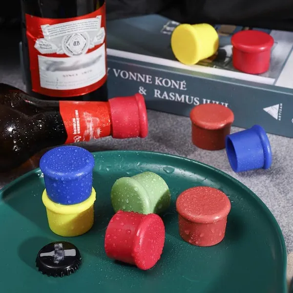 Silicone Wine Stoppers Airtight Wine Bottle Caps Reusable Leak-Proof Beverage Bottle Plugs Preserver for Wine Beer Champagne (Set)