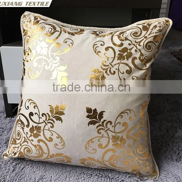 Foil Print Faux Linen Cushion for Home photo-3
