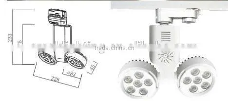3years Warranty 6X1W+6X1W LED Double Head Spot Light for 4 Wire Track With LED Chips and Driver photo-3