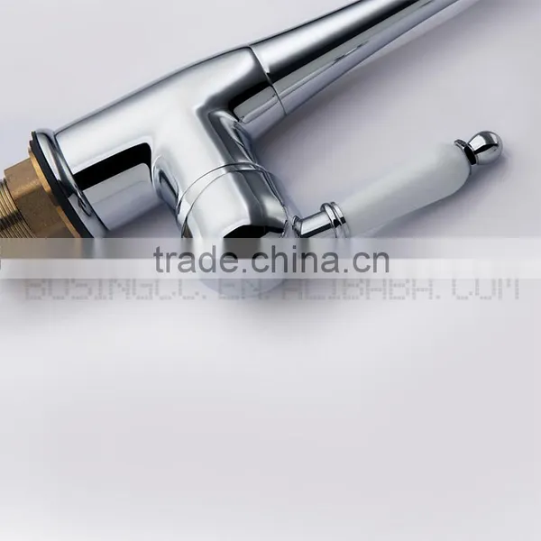 Curved Head Brass Material And Polished Treatment Single Handle Antique Faucet photo-4