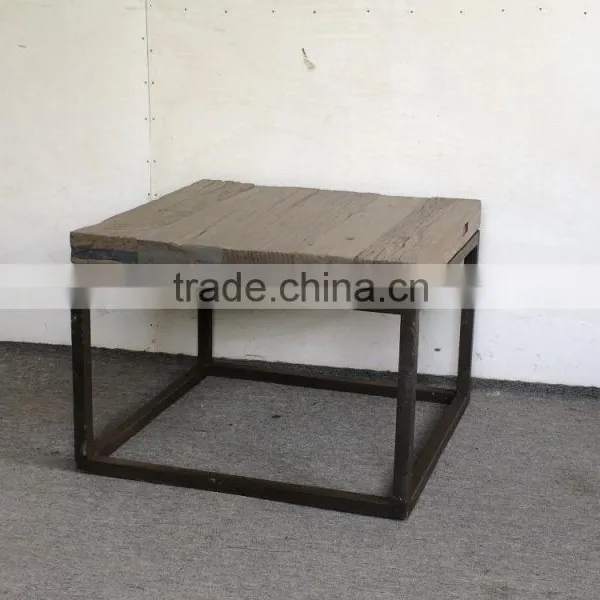 Antique Furniture With a Metal Coffee Table With Wooden Top