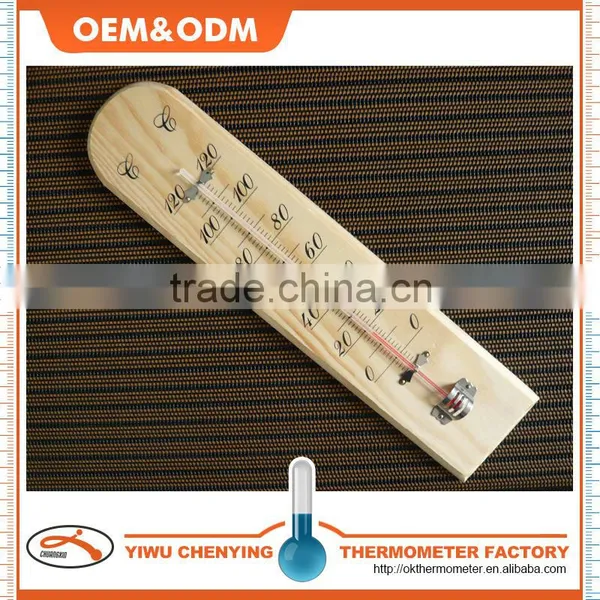 Indoor Wood Sauna Thermometer 120 Celsius High Temperature w/ Printed Scale Red Liquid Kerosene Filled Shape Design is Option