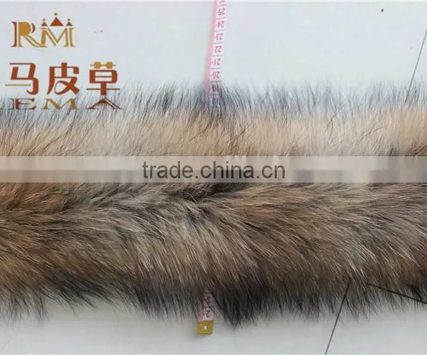 2016 New Arrival Fur Strips Women Men Jacket 70cm Detachable Raccoon Fur Trim For Hood photo-2