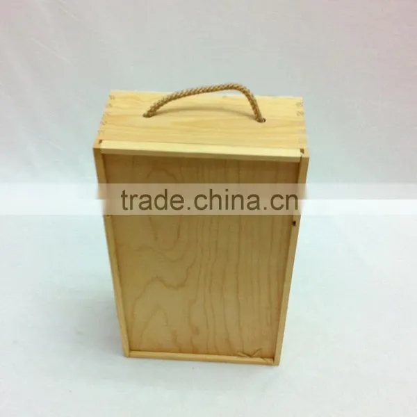 High Quality Wooden Wine Box Luxury Handmade Wholesale Pine Double