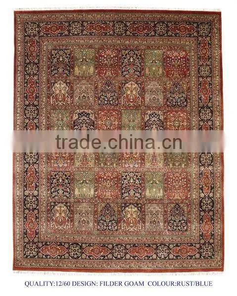 Tabriz Carpet Filder Goam Rust Blue Kirman Garden