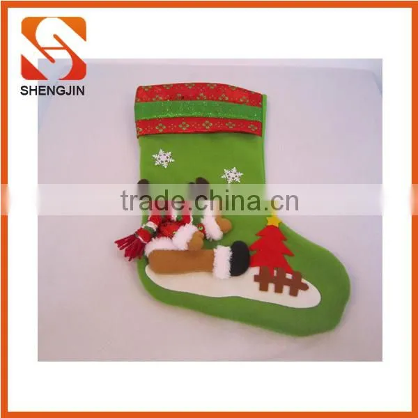 SJ-6817 Light up Sock Gift Bag Flashing Tree Decorating Led Lights Santa Claus Christmas Stocking photo-2