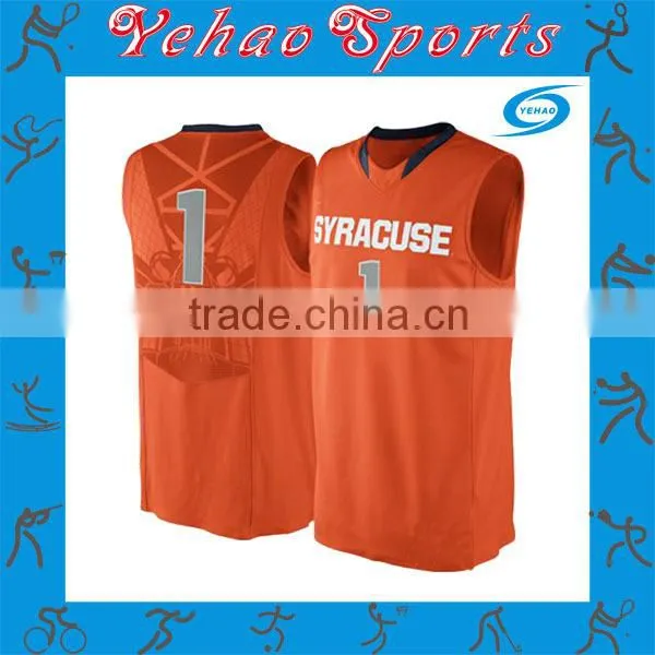Orange Reversible Basketball Jersey With Team Name and Player's Number photo-2