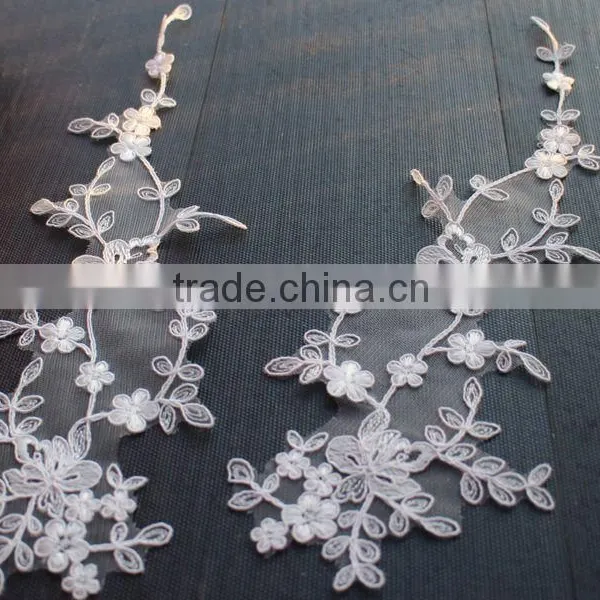 Extra Large Crocheted Lace Applique For Bridal,Lace Applique Patch photo-4