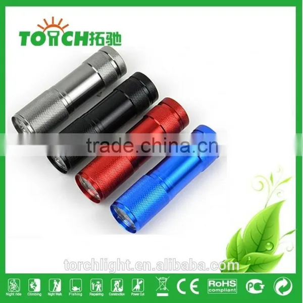 9 Led Flashlight Use 3*AAA Battery Super Mini 4 Colors Blue/red/black/silver for Emergency Flashlight photo-2