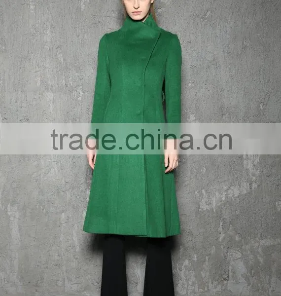 Green Long Coat Winter Coat Wool Jacket Army Coat photo-4
