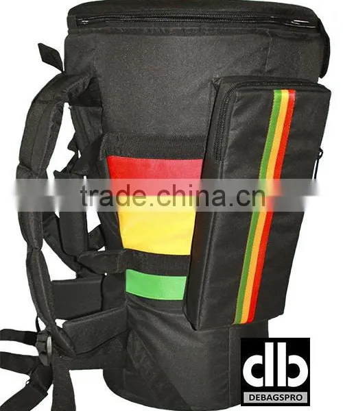 African Djembe Drums Gig Bags Pro Nylon Black Rasta Stripe photo-3