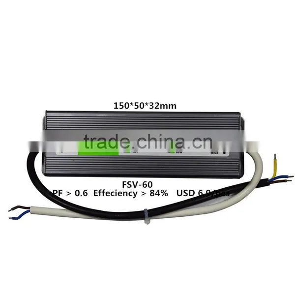 60w 12v Ip67 Waterproof Led Driver With CE & RoHs Certification Supplier's Choice