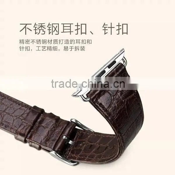 Hot Sale Crocodile Grain Real Leather Watch Band for Apple Watch photo-2