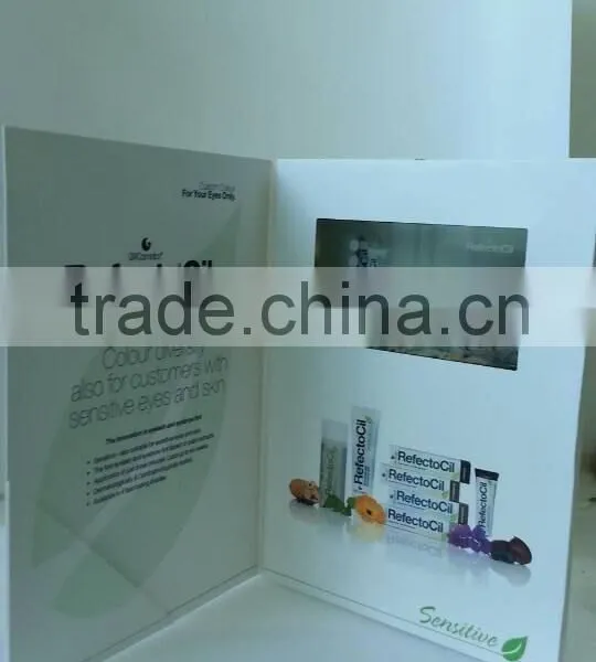 Promotional 7 Inch LCD Video Greeting Book, Lcd Video Brochure Card for Adverting photo-2