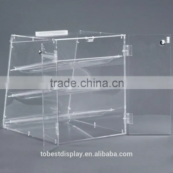 Detachable Fine Craft 3 Tiers Clear Acrylic Cupcake Display Case/acrylic Cupcake Display Cabinet