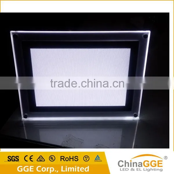 Slim Tabletop Light Box Crystal Glow Display Stand A3 Poster Frames Black LGP Lighting Sign photo-4