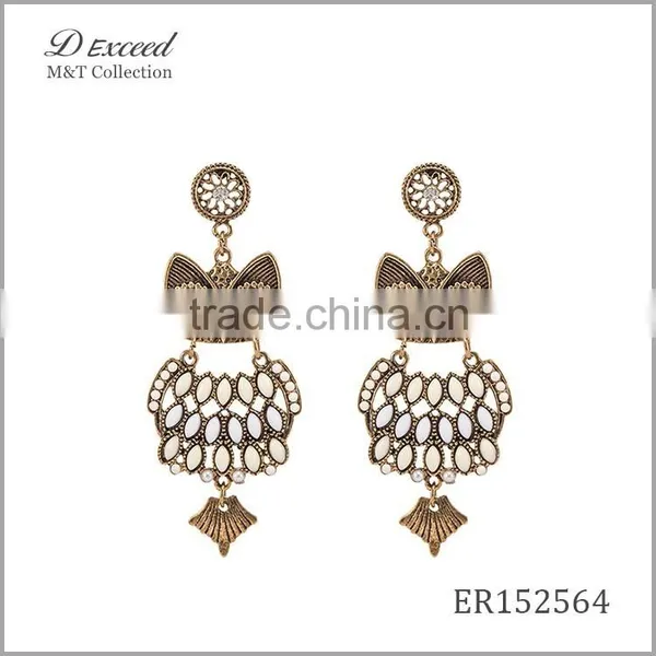 Wholesale Jewelry New Designs Ladies/Women's Vintage Ethnic Bohemian Earrings Owl Gold/Silver Plating Drop Earrings photo-2