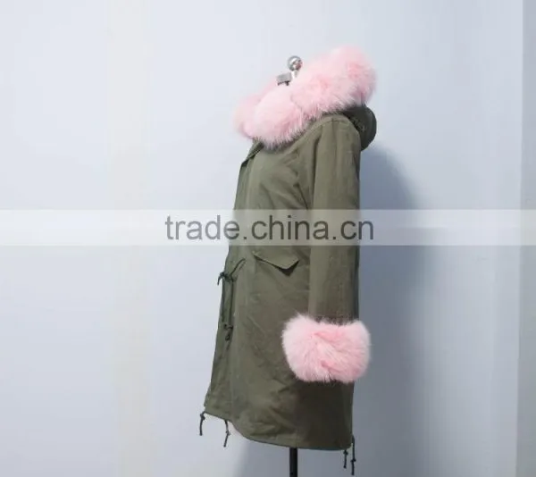 PC09 Army Green Women Long Style Parka Jacket photo-4