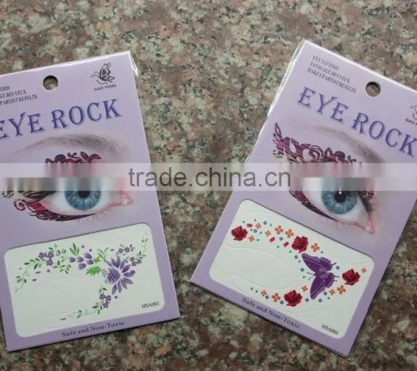 2016 Best Seller Eco-friendly High Quality Colorful Eye Temporary Tattoo