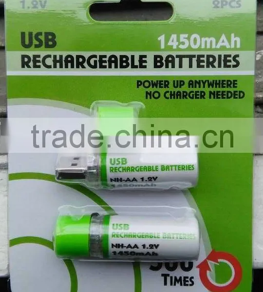 Ni-MH 1.2v 800mAh AA USB Environmental Dwd Rechargeable Battery Pack photo-2