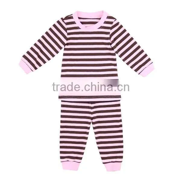 2016 Pajamas Set for Baby Toddler Children Boutique Winter Clothing Cotton Girls Pajamas Wine Striped Pajamas Kids photo-4