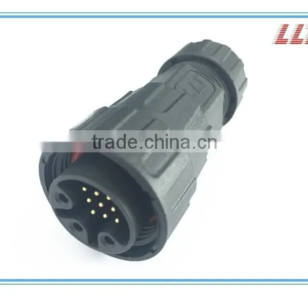 IP67 3+9 Pins Power and Signal Connector Front Panel Mount Waterproof Connector photo-3