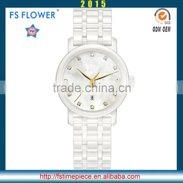 FS FLOWER - 2016 New Watch Pure White Ceramic Watch Gift For Valentine's Day photo-4