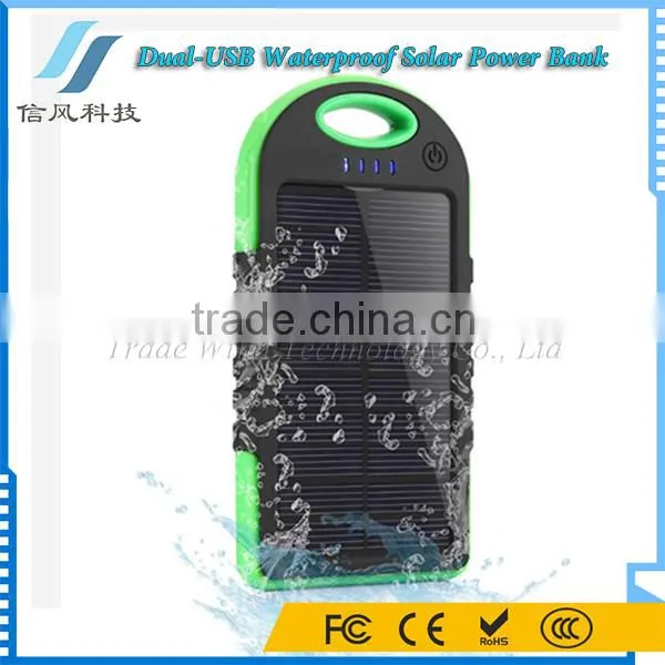 Dual USB Solor Charger 8000mAh Solar Power Bank Waterproof for IPhone for IPad for Android Phone photo-2
