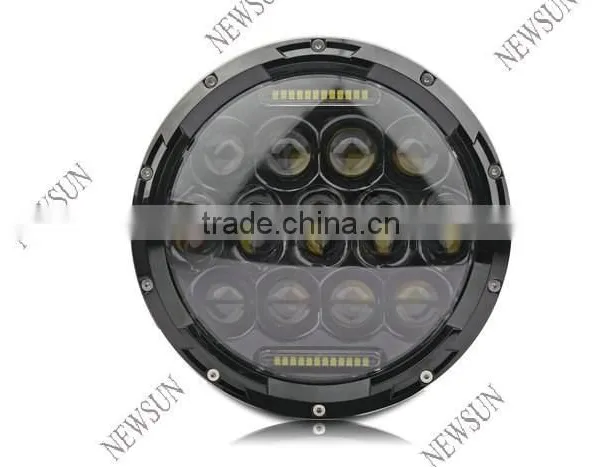 7'' 75W High Low Beam Driving Light DRL Front Light 7inch LED Headlight for Jeep Wrangler photo-3