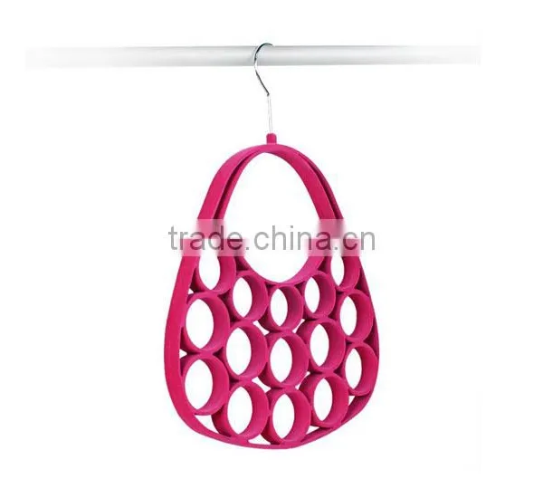 Velvet Flocked Scarf Tie Hanger, Purse Style photo-6