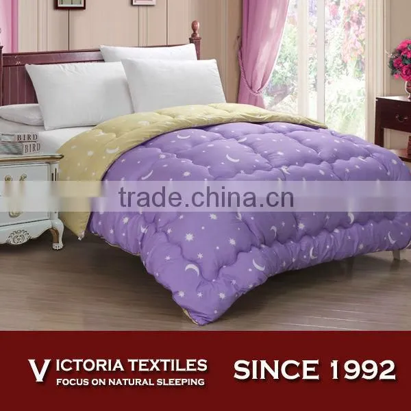 Purple Color Fashion Star Printed Queen and King Size Quilt